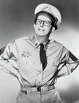 Comedian Phil Silvers in Costume as Sergeant Bilko