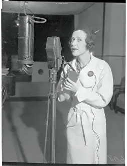 Comedienne Standing in Front of Microphone