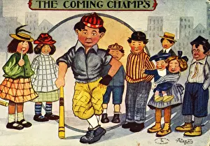 Prints of Postcard entitled The Coming Champ's features an illustration by C.A Transcendental Graphics Prints: The Coming Champs