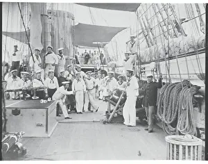 Sailor Prints: Commander George White Aboard Ship with Sailors