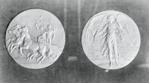 Prints of (Original Caption). Olympic Games, London, England 1908- Commemoration medal, both sides Capturing Glory: A Journey Through Olympic History: Commemoration Medals