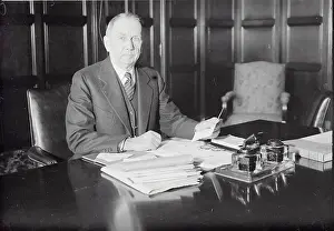 Daniel C Prints: Commerce Secretary Daniel C. Roper Pausing in His Office