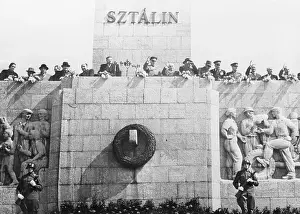 Budapest Prints: Communist Officials Watching Parade