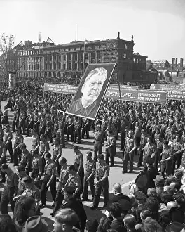 May Day Prints: Communist Youths Marching in Berlin May Day Parade