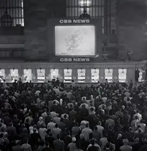 Commuters Watch Launch From Grand Central