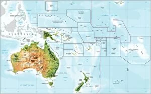 New Zealand Gallery: compass rose, equator, indian ocean, international dateline, map, melanesia