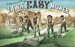 Challenge Prints: Competition with the Easy Lawn Mower Advertisement