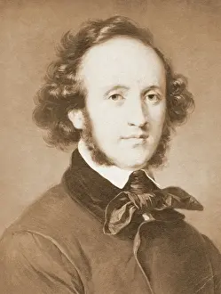 Composer Felix Mendelssohn in Suit