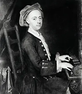 Composer Handel Playing Clavier