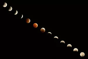 Images Dated 4th June 2015: Composite of Total Lunar Eclipse in a dark sky