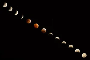 Spectacular Blood Moon Art Gallery: Composite of Total Lunar Eclipse in a dark sky