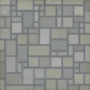 Composition: Light Colour Planes With Grey Lines (Composition With Grid 7)