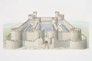 Protection Prints: Concentric castle, two walls enclosing inner courtyard