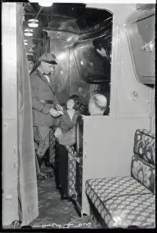 Passenger Car Prints: Conductor Collecting Tickets From Passengers