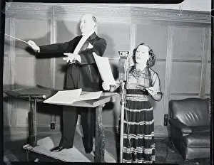 Broadcasting Studio Prints: Conductor and Singer at Radio Station
