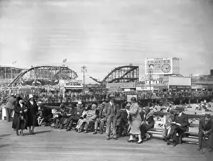 1920s Style Prints: Coney Island Boardwalk In New York 1920s