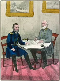 American Civil War (1860-1865) Gallery: Confederate General Robert E. Lee Surrenders