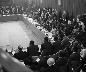 Brussels Prints: Congolese Delegates Seated at Table