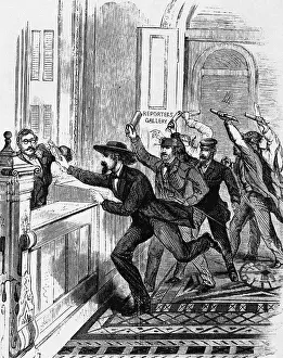 Hurry Prints: Congressional Reporter Rushing Telegraph