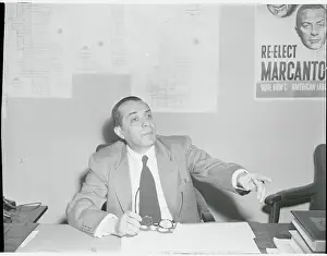 Congressman Victor Marcantonio in His Office