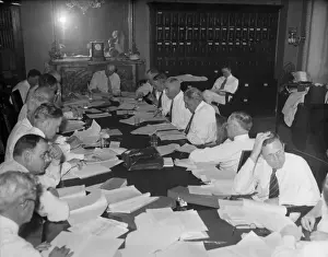 Committee Prints: Congressmen Work at Conference Table