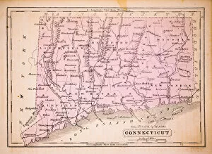 Images Dated 1st December 2015: Connecticut 1852 Map