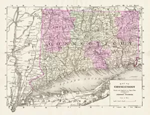 Images Dated 7th October 2017: Connecticut map 1893