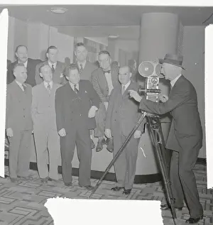 Connie Mack Taking Pictures of Sports Writers