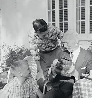 Connie Mack Telling Stories to His Grandsons