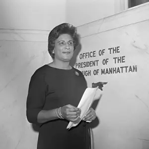 Constance Baker Motley Pausing at Press Conference