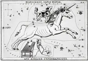 Mythological Theme Prints: Constellations Monoceros & Canis Minor