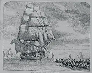 Constitution Ship Sailing Away