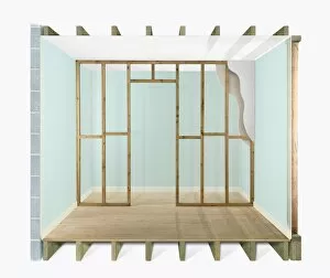 Constructing a stud wall to divide a room