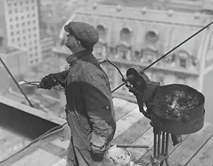 Prints of A construction worker on site, USA, circa 1930. (Photo by Archive Photos/Getty Images) Daredevil Construction Worker Prints: Construction Worker
