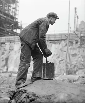 Construction Worker with Detonating Device