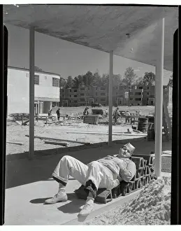 Work Break Prints: Construction Worker Taking Nap