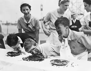Indulgence Prints: Contestants in Pie Eating Contest