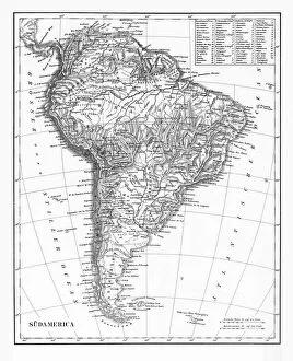 Images Dated 24th October 2014: The Continent of South America, Circa 1850