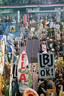 Convention Signs During Lyndon Johnson Campaign