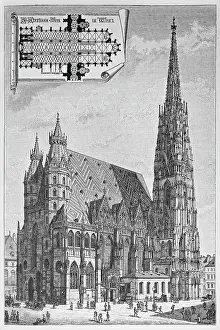 Vienna Prints: Copper engraving, St. Stephen's Cathedral
