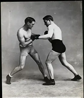 Corbette And Mcgovern In Boxing Pose