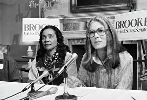 Coretta King and Gloria Steinem Attending a Press Conference