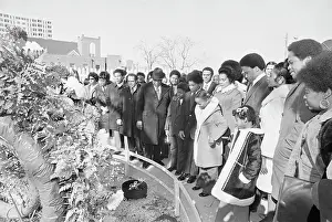 Coretta Scott King and Family Standing at Martin Luther King Gravesite