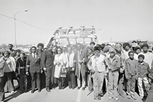 Selma Prints: Coretta Scott King With Marching Peers Posing on Highway