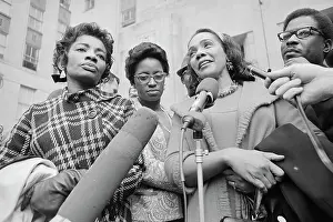 Sister In Law Prints: Coretta Scott King Speaking With Press