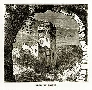 Images Dated 13th April 2018: Cork, Blarney Castle, County Cork, Ireland Victorian Engraving, 1840