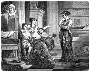One Parent Prints: Cornelia, the Mother of the Gracchi, Showing Her Sons as Her Jewels
