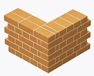Wall Building Feature Gallery: Corner of a brick wall, built in English bond bricklaying pattern