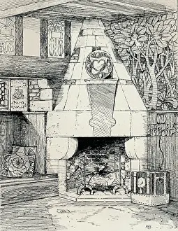 Nineteenth Century Prints: A Corner Fireplace