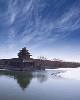 Images Dated 25th February 2012: Corner turret of the Forbidden City, landmark of Beijing City, China